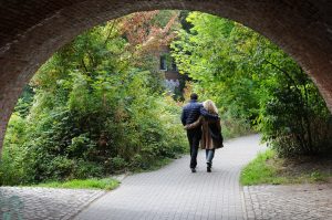 Couple walking together